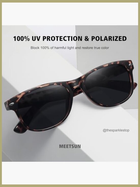Polarized Sunglasses with UV Protection, Retro Square Frame main image 4